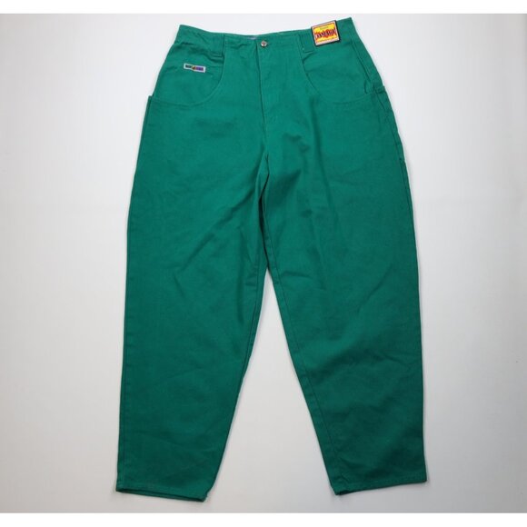 Deadstock Vintage 90s Streetwear Mens 38x34 Baggy Relaxed Skateboard Jeans Green - Picture 1 of 16